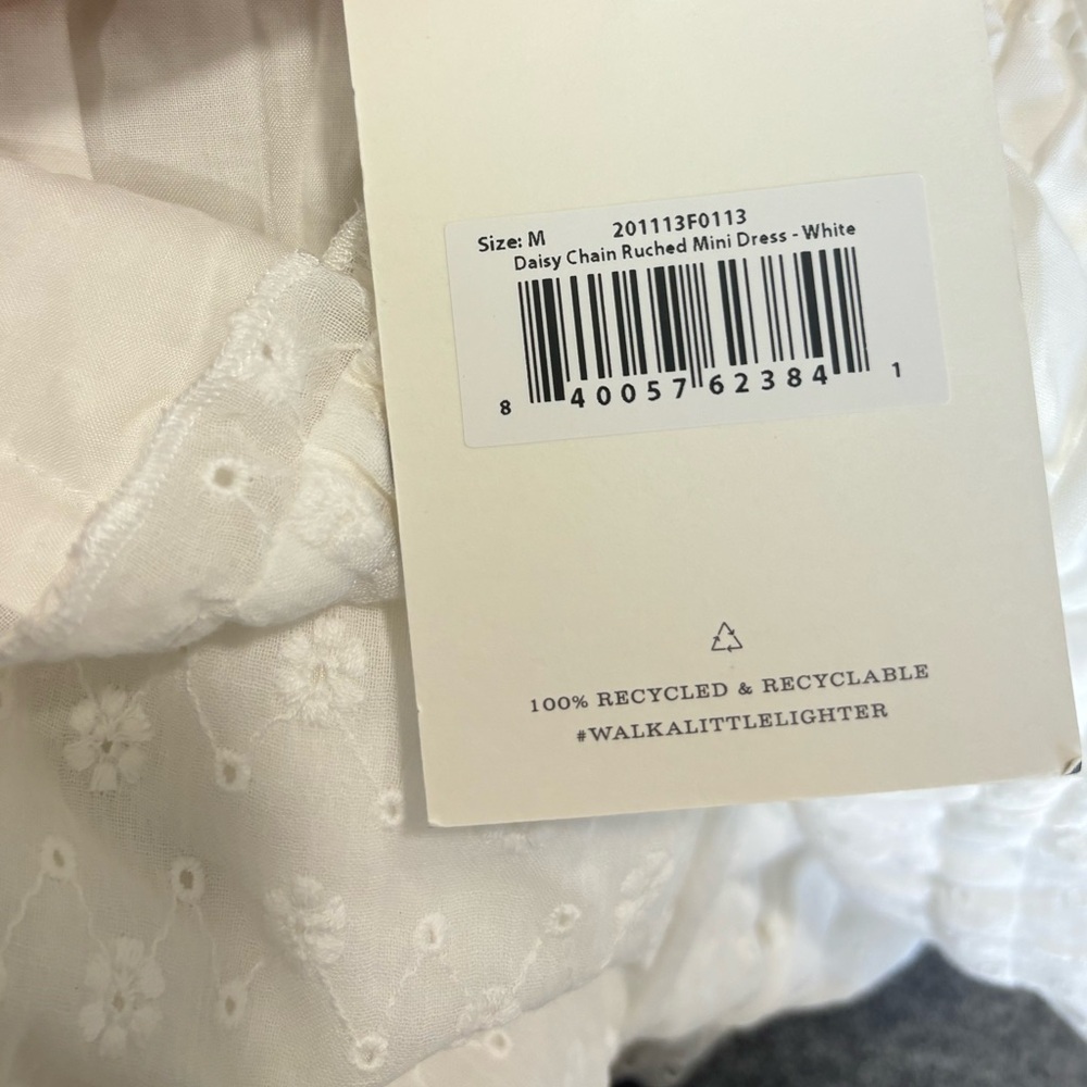 Spell Daisy Chain Ruched Mini Dress White Medium - Picture 7 of 9